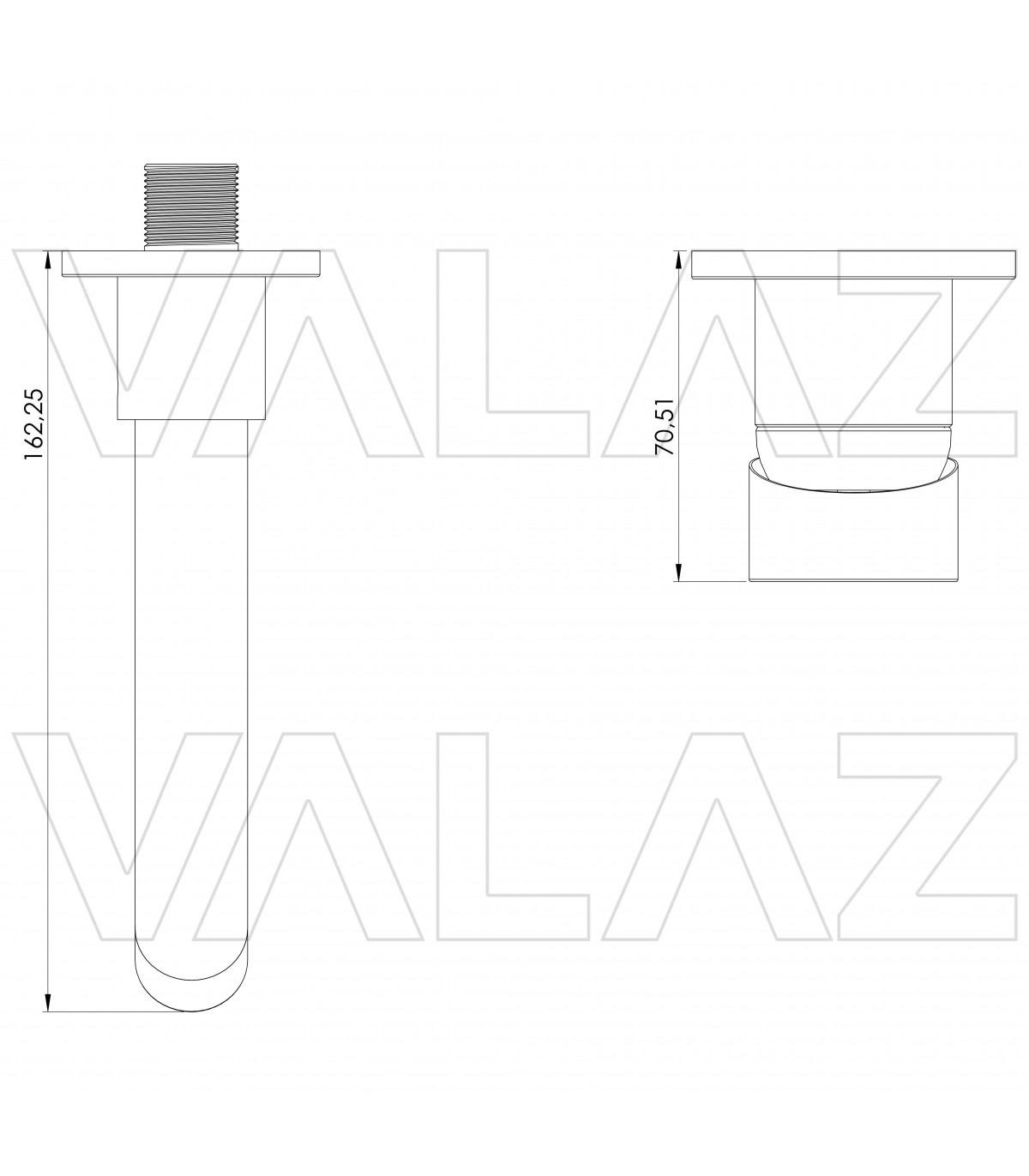 Grifo de lavabo empotrado redondo caño recto Dorado cepillado Serie  Guadalquivir – VALAZ – Fabricación y comercialización de grifería